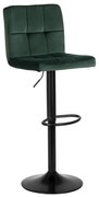 Barová stolička NERO, tmavozelený zamat