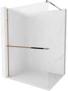 Mexen Kioto+, sprchová zástena s poličkou a držiakom na uteráky 110 x 200 cm, 8mm sklo námraza, profil ružové zlato, 800-110-121-60-30