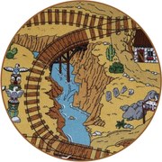 Detský kusový koberec Western kruh, 200x200 (priemer) kruh, viacfarebná, detská izba, AladinWorld Expres