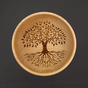 AMADEA Drevená miska strom, masívne drevo, 25 cm