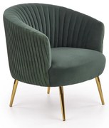 Kreslo Crown, tmavo zelená / zlatá