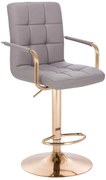 LuxuryForm DESIGN Barová stolička VERONA GOLD na zlatom tanieri - šedá