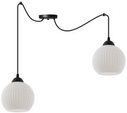 Závesné svietidlo Riffle Round Spider, 2x biele sklenené tienidlo, b