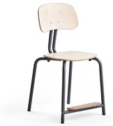 Školská stolička YNGVE, so 4 nohami, antracit, breza, V 500 mm