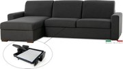 Rohová sedacia súprava na každodenné spanie ONE s rozkladom, ľavá, 140, tm. šedá (jazz 22 graphite)