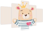 Obraz - Medvedík s korunkou (150x105 cm)