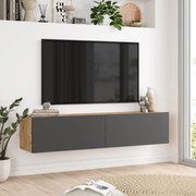 Závesný TV stolík Houseland Farfallo Atlantic pine/anthracite grey