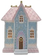 Modro-ružový svietiaci domček s ľad svetielkami - 12*9*15 cm