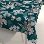Biante Teflónový obdĺžnikový obrus TF-058 Kvety s eukalyptom na tmavo zelenom 50x100 cm