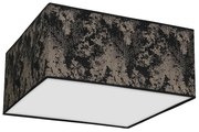 Stropné svietidlo Satino Square, 1x čierne/zlaté textilné tienidlo, (biele plexisklo), (40 cm)