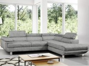 Rohová sedacia súprava Lotos, svetlo šedá látka, pravý roh%