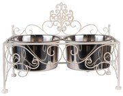 Misky v kovovom stojane - 41*22*31 cm / 2*0,5L