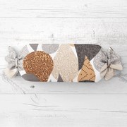 Biante Vankúš valec bonbon Sandra SA-507 Hnedo-sivé kvapky s ornamentami 15x40 cm