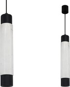 Závesné svietidlo Marble, 1x mramorové/čierne kovové tienidlo, w