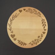 AMADEA Drevená otočná doštička s gravírom, masívne drevo, 35 cm