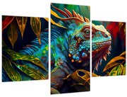 Obraz - Farebný leguán (90x60 cm)