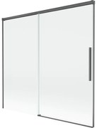 Mexen Rox, 2-krídlová posuvná vaňová zástena 170 x 150 cm, 8mm číre sklo, brúsený grafit profil, 8C9-170-001-66-00