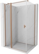 Mexen Mist T, sprchový kút s krídlovými dverami, 70 x 75 cm, 8mm číre sklo, medený profil, 8A4T-070-075-65-00