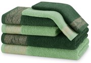Zelené froté bavlnené uteráky a osušky v súprave 6 ks Allium – Restilo