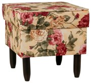 Taburet Royal II kvety, béžová kvety (2108/wenge)
