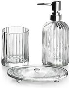 Sada kúpeľňových doplnkov Ari, sklo so strieborným odtieňom/s chrómovými prvkami