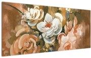 Obraz - Maľovaná kytica kvetov (120x50 cm)