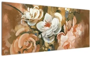 Obraz - Maľovaná kytica kvetov (120x50 cm)