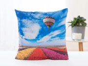 Obliečka na vankúš 40 × 40 cm - Let balónom nad záhonmi