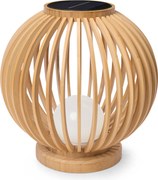 Solárny lampáš z dreva, okrúhly