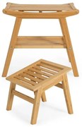 Bambusová sprchová lavica a podnožka kúpeľňová taburetka do sprchy natural