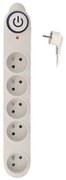 SOLIGHT Prepäťová ochrana 150J, 5x zásuvka, 3m, biela