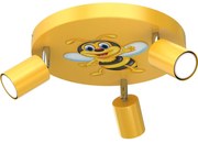 Detské bodové svietidlo FUN 3xGU10/8W/230V žltá/včielka