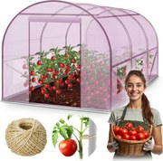 Fóliový tunel, záhradný skleník 3 x 2 m (6m2)  ružový Plonos 4978-B