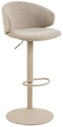 NELA Béžová Latte (tkanina Monza 60 FR) / béžová noha – OTOČNÁ, ČALÚNENÁ BAROVÁ STOLIČKA DO KUCHYNE, REŠTAURÁCIE