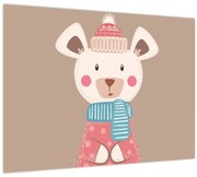 Obraz - Myška so šálom (70x50 cm)