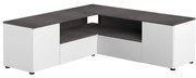 Sivo-biely TV stolík v dekore betónu 130x46 cm Angle – TemaHome