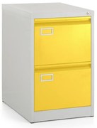 Kovová kartotéka A4 - 2 zásuvky, 45,5 x 62 x 71,5 cm, cylindrický zámok, žltá - ral 1023
