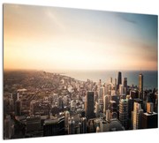 Obraz západu slnka nad mestom (70x50 cm)