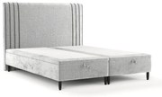Sivá čalúnená dvojlôžková posteľ s úložným priestorom 200x200 cm Musca – Maison de Rêve