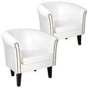 MIADOMODO Sada kresiel Chesterfield, 58 x 71 x 70 cm, biela