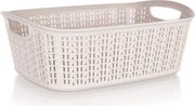 Úložný košík 3 l, krémový, ratanový vzhľad%