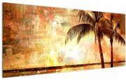 Obraz - Palmy na pláži (120x50 cm)