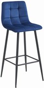 Barová stolička ARCETO zamatová granátová (čierne nohy)