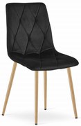 Čierna zamatová jedálenská stolička LIBRA
