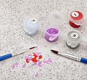 Maľovanie podľa čísel - Krajina plátno 50 x 40 cm, 2 háčiky na zavesenie, 21 akrylových farieb, 3 štetce