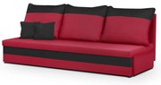Pohovka pre 3 osoby s funkciou spania GUSTO Červená/čierna