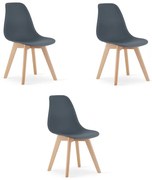Set troch jedálenských stoličiek KITO bridlicový (3 ks)