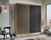 ŠATNÍKOVÁ SKRIŇA S POSUVNÝMI DVERAMI INGRID DUB ARTISAN / ČIERNA LED