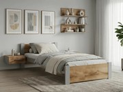 Posteľ IKAROS 90 x 200 cm, dub artisan/sivá Rošt: Bez roštu, Matrac: Bez matraca