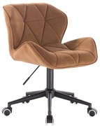 LuxuryForm DESIGN Stolička MILANO VELUR na čiernej podstave s kolieskami - medová
